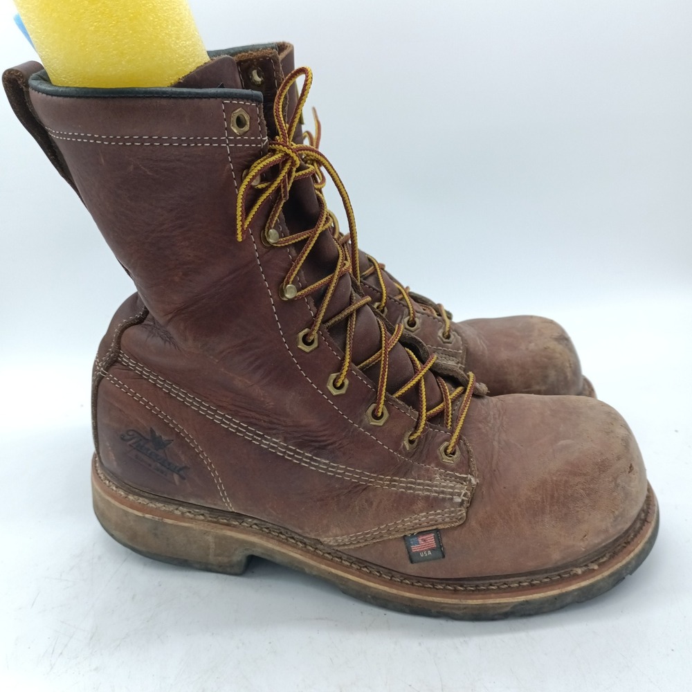 Thorogood American Heritage 8in Safety Toe Work Boots Brown 9.5 EE 804-4368 s1